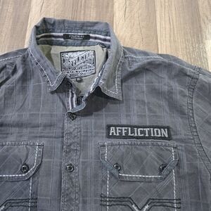 Affliction Black Premium Y2K "Fast & Loud" Athletic Fit Button Up Shirt. XL